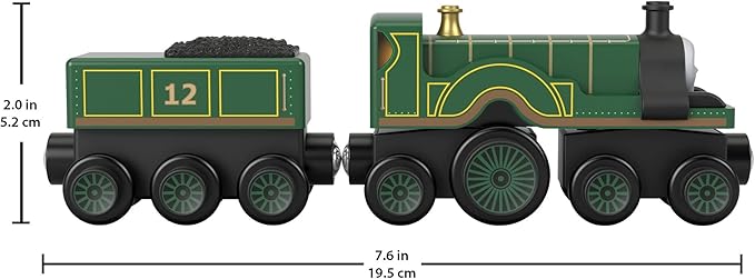 Thomas & Friends Wooden Railway Toy Train Emily Push-Along Wood Engine & Coal Car for Toddlers & Preschool Kids Ages 2+ Years (Amazon Exclusive)