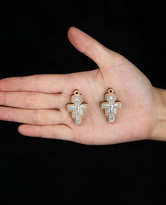 COTTVOTT Wooden Christian Jesus Cross/Orthodox Crucifix Charms Pendants for Rosary Necklace, DIY Jewelry Making Accessories Parts