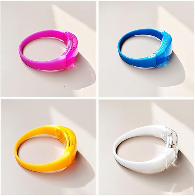 Glow in the Dark Bracelets - Music & Sound Activated Glow Bracelets for Kids & Adults with Flashing LED Strobe, Perfect Party Favors for Birthdays, Concerts, and Glow in the Dark Themed Parties 7Pcs