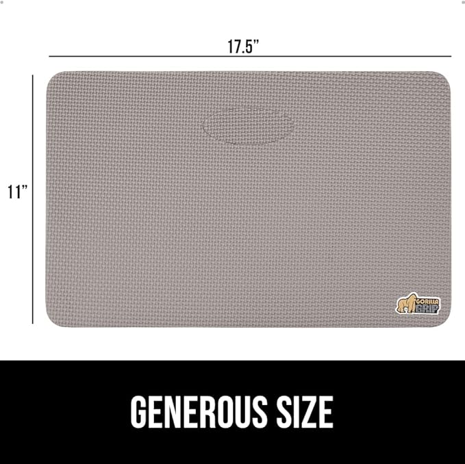 GORILLA GRIP Extra Thick Patent Pending Soft Foam Kneeling Pad, Supportive Large Cushion Knee Pads for Gardening, Baby Bath Time, Dirt and Water Resistant, Workout and Garden Supplies, 17.5x11, Gray