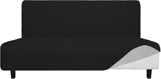 Easy-Going Sofa Slipcover Futon Cover Waterproof Couch Cover Furniture Protector Cover Pets Covers Whole Fabric No Stitching Non-Slip Fabric Pets Kids Children Dog Cat (Futon, Black)