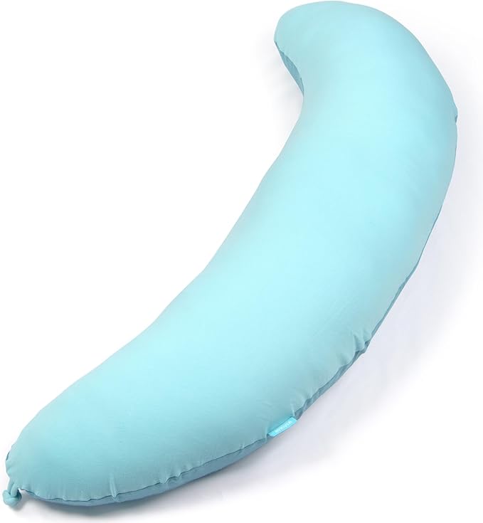 BYRIVER 39" Mint Green Blue C Shaped Body Pillow for Side Sleeping Adults Men Women, Anxiety Relief Hug Pillow, Small Pregnancy Pillow Legs Knees Support, Gifts for New Moms (L)