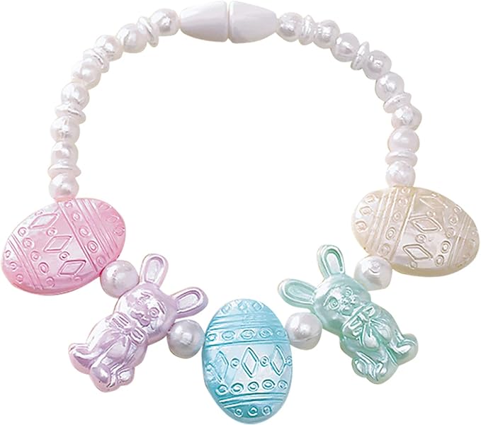 Amscan Pastel Egg & Bunny Plastic Bracelet, 5", Multicolor