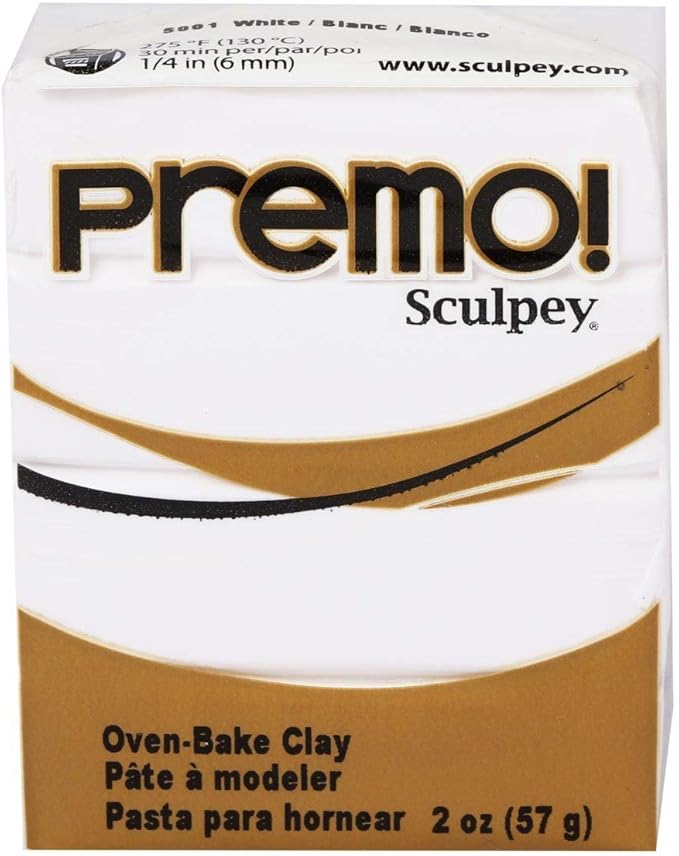 Sculpey Premo™ Polymer Oven-Bake Clay, Fluorescent Yellow, Non Toxic, 2 oz. bar, Great for jewelry making, holiday, DIY, mixed media and more. Premium clay perfect for clayers and artists.