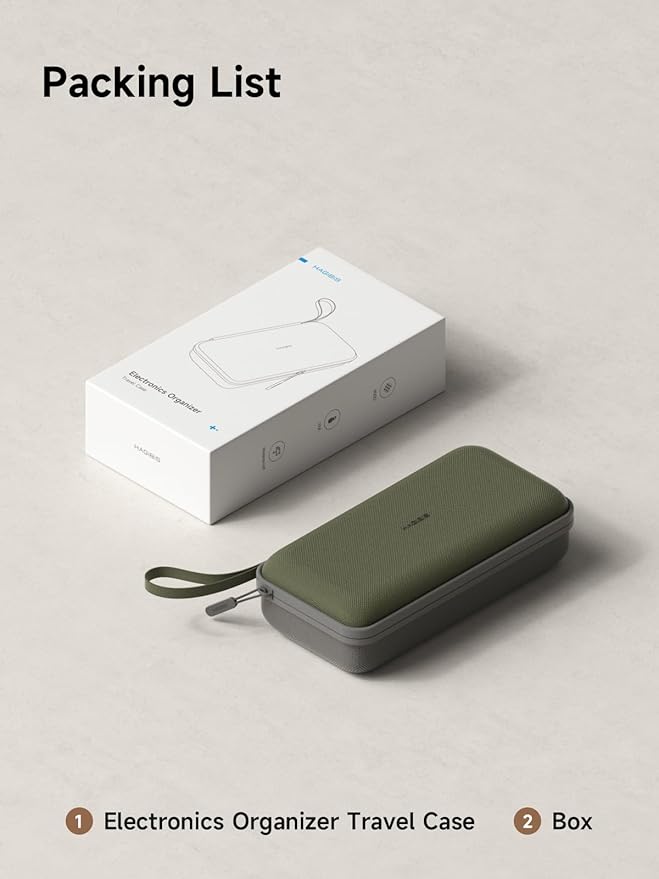 Hagibis Electronics Organizer Travel Case Cable Organizer Bag Pouch Portable Waterproof Carry Case for Cable, Charger,Power Bank, SD Card, Mouse, USB Flash Disk (DPB02 Green)