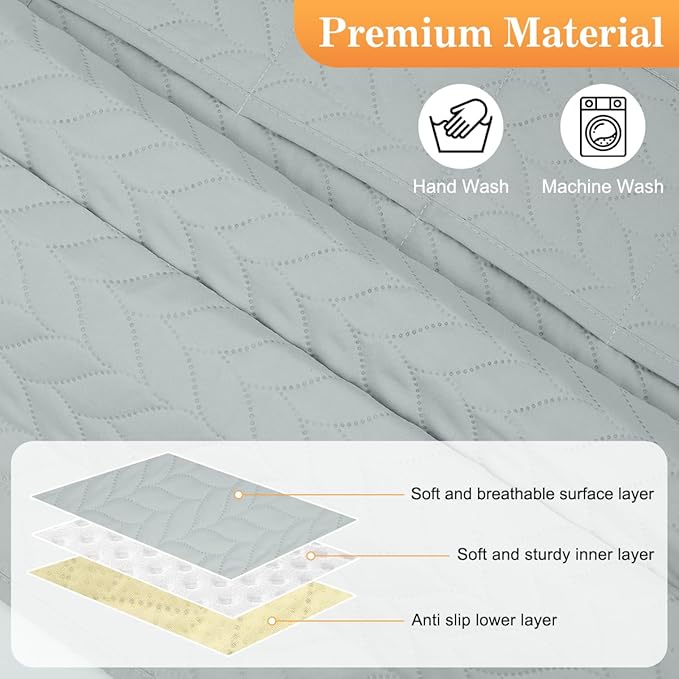 Sofa Armrest Organizer Arm Chair Caddy for Recliner, Remote Control Holder for Recliner, Non-Slip Armchair Caddy with 6 Pockets Storage for Magazine, Tablet, Phone, Light Grey