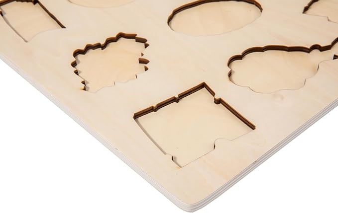 Adena Montessori Wooden Puzzles Play Fake Kitchen Fast Food Toys for Kids 2 3 4 Years Old