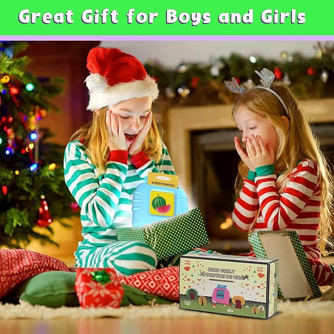 Toys for Ages 2-4 Talking Flash Cards for Toddlers 1-3,Preschool Learning Activities Flashcards,Educational Learning Kids Toys Boys 3-5 Or 3 Year Old Girl Gifts to Promote Speak and Spell (Blue)