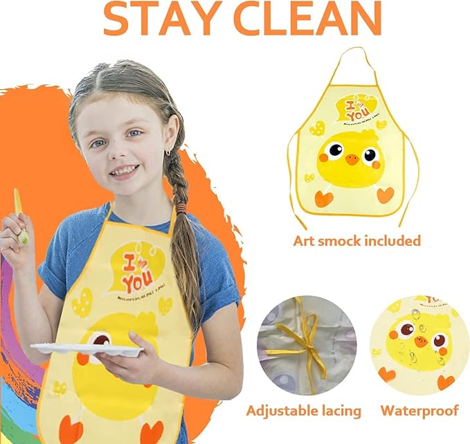 Art Supplies,297 Pack Art Set Drawing Kit for Girls Boys Artist, Deluxe Gift Art Box with Trifold Easel,Includes Oil Pastels, Colored Pencils, Coloring Book, Scissors, Apron,Origami Paper 40 Sheets