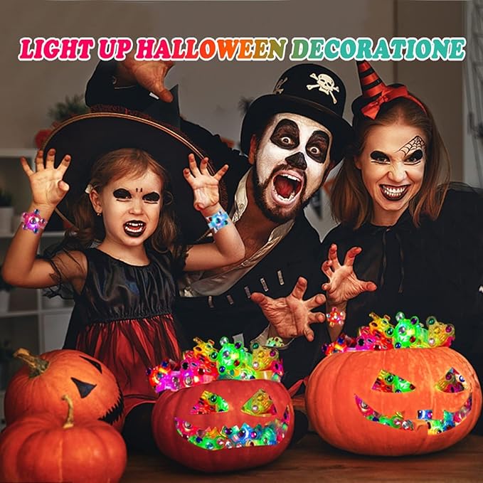 24 Pack LED Light Up Fidget Spinner Bracelets Party Favors for Kids 4-8 8-12, Glow in The Dark Party Supplies, Birthday Gifts, Treasure Box Toys for Classroom, Goodie Bags Stuffers