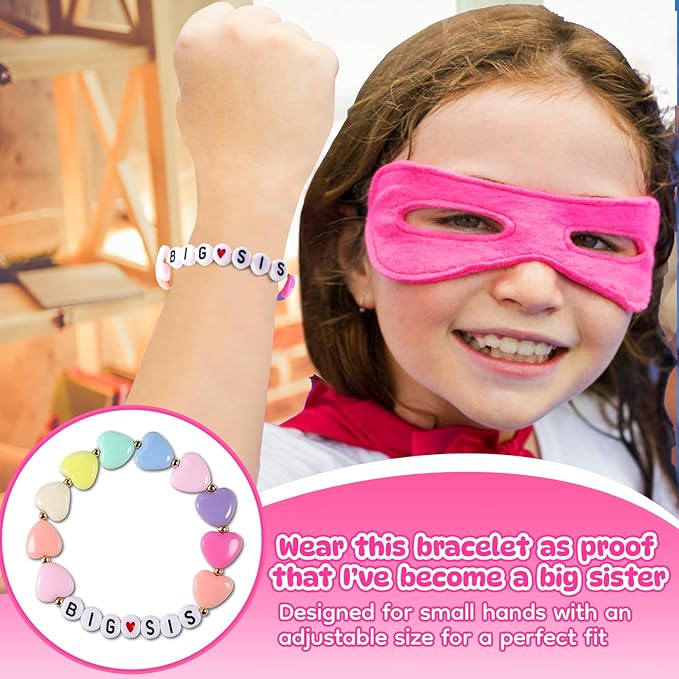 Big Sister Gifts for Girls, New Big Sister Gift Set for Little Girls Promoted to Big Sister, Includes Teddy Bear Plush Doll, Big Sister Book, Bracelet and Cup for New Sibling Arrival