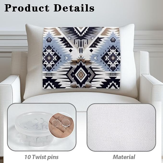 Blue Aztec Headrest Covers for Recliners Easy to Install Headrest Slipcovers Covers Pet Scratch Resistant Couch Headrest Covers for Sofa 2 Pack