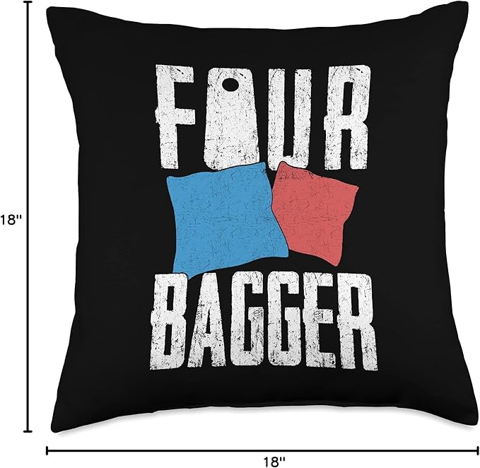 Cornhole Gifts for Men, Women & Kids Funny Bean Bags Cornhole Player Throw Pillow, 18x18, Multicolor