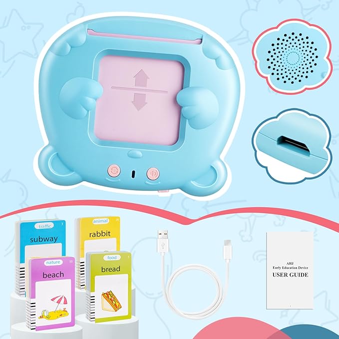 Talking Flash Cards for Toddler 1-6 Year Olds, Learning Montessori Toys with 510 Sight Words, Pocket Speech for Toddlers Therapy Toys, Children's Sensory Preschool Learning Educational Birthday Gifts