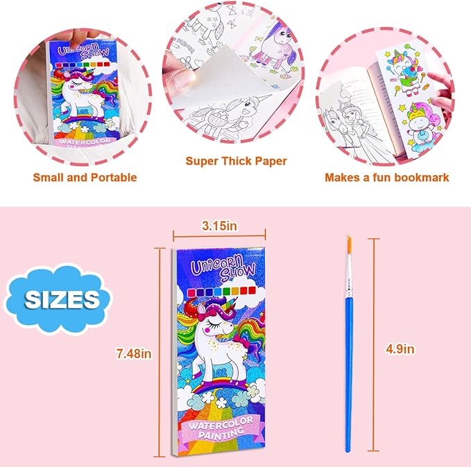 BAOXUE Water Color Paint Sets for Kids, Pocket Watercolor Painting coloring Book, Paint With Water Books for Kids Ages 4-8, Art Craft Set for Girls Boys Drawing with Brush