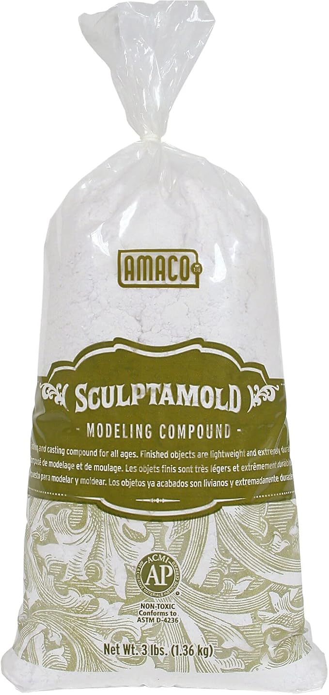 AMACO Sculptamold Modeling Compound, White, 3 lbs. Per Bag, 2 Bags (AMA41821C-2)