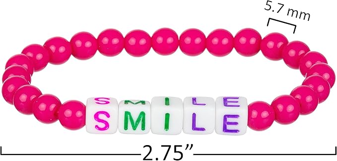Expressions 16pc Tear & Share Bracelets w/ BRIGHT Beads - Novelty Message Bracelets To Share With Friends, Colorful Letter Beaded Bracelets, Shareable Party Favor Jewelry For Kids And Teens