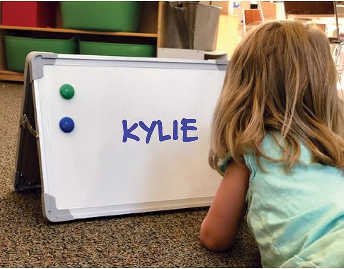 Flipside Products 16” x 20” Magnetic Double-Sided Desktop Easel, Bright White Dry Erase Easel for Office, Home, and Classroom, Aluminum Frame, Magnets and Dry Erase Marker w/Magnetic Eraser Cap