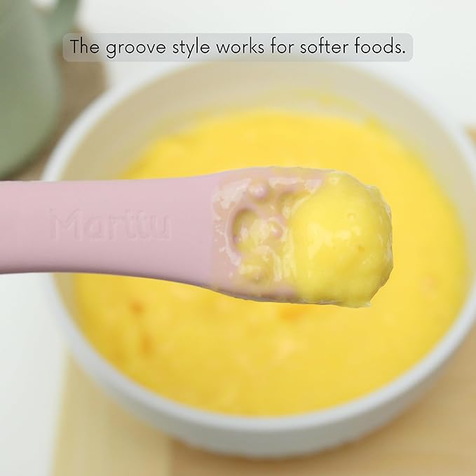 Silicone Giraffe Baby Spoon and Teether BPA Free Soft Tip Utensils for Baby Led Weaning Self Feeding and Teething Relief Dishwasher Safe Easy to Hold Infant Training Spoon Set for 6+ Months 2 Pack