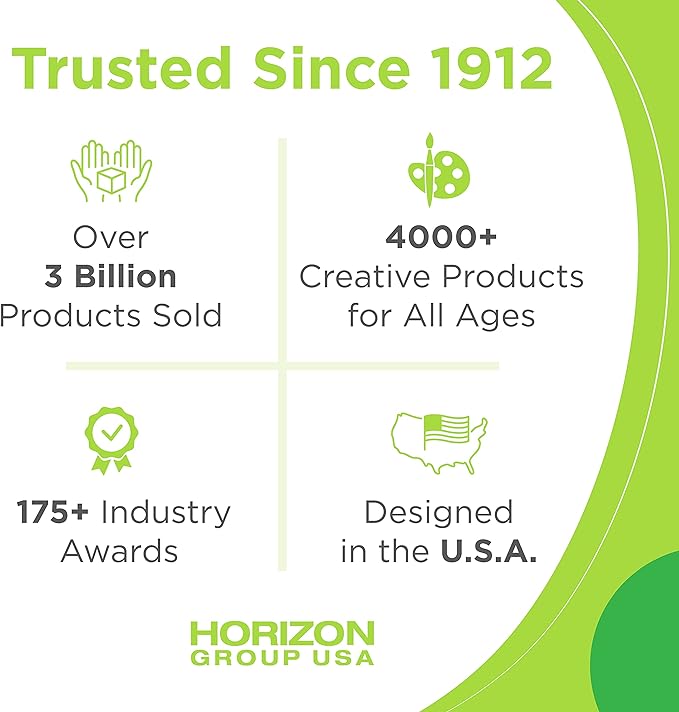 Horizon Group USA Pre-Printed Canvas & Paint Art Set. Ready to Paint 5" x 7" Canvas Panels, 12 Tempera Paints, 6 Easy-Grip Assorted Paintbrushes Included. Avocado, Llama, Rainbow Friends.