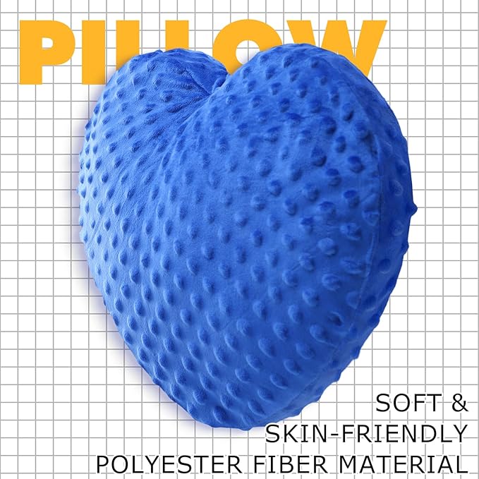 9 lb Sensory Weighted Pillow with Glass Bead Filled Heavy Soft Versatile Hug Body Pillow W/stress Relief for Adults Comfort Relaxation Sleep Valentine's Thoughtful Gift Hear(Blue)