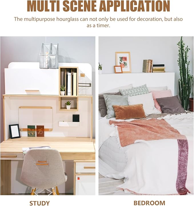 Home Decor Hourglass Sand Timer 5 Minute Kitchen Sand Clock Decorative Sandglass for Restaurant Classroom Home Office Games Office Decor