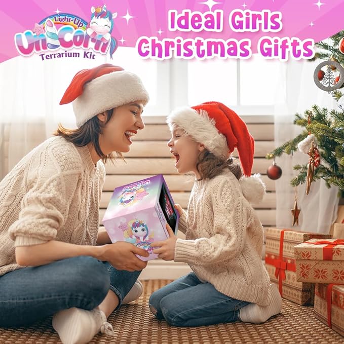 Kenllas Remote Arts and Crafts for Kids, DIY Thickened Glass Unicorn Toys for Girls LED Night Light Up Terrarium Kit Christmas Gifts Toys for Ages 4 5 6 7 8 9 10 11 12 13 Year Old Girls Birthday Gifts
