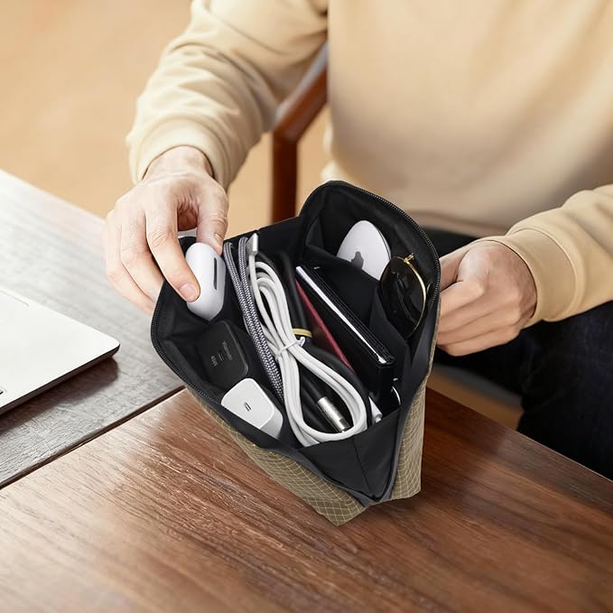 SIMTOP Cord Organizer Travel Small Tech Bag Pouch Case for Cords, Charger, Hard Drive, Power Bank – Water-Resistant Electronics Organizer, Small Portable Gadget Case for Travel