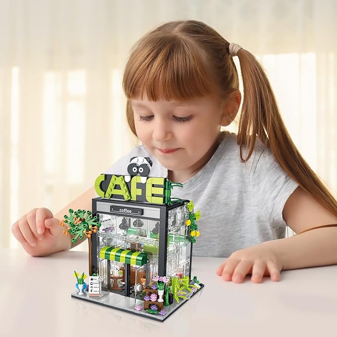 QLT Coffee Shop Building Set, Friends House Create Elegance and Warmth Environment, Nice Gift with Beautiful Gift Box for Girls 6-12 and Building Blocks Lover (589 Pcs)