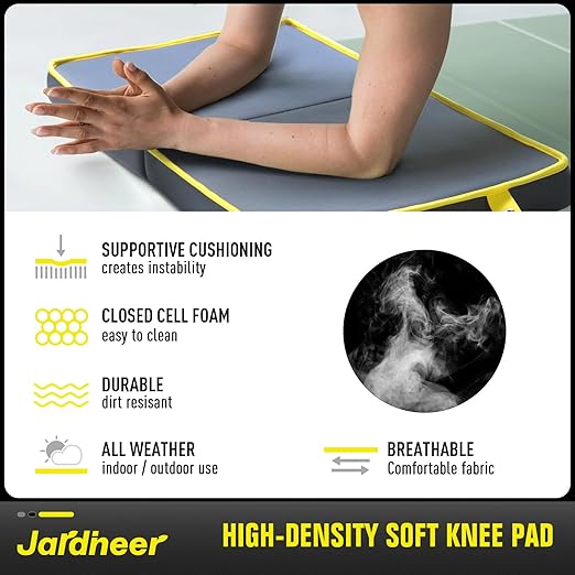 Jardineer Kneeling Pad for Gardening & Extra Thick Knee Pad – Soft Foam Knee Cushion with Waterproof Cover – Large 24x13 Inch Garden Kneeler Mat for Weeding, Exercise, Floor Work