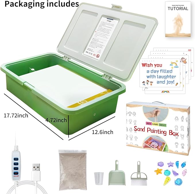 18" Sand Painting Light Box Bright Light Table for Kids,Sand Art Table with Lid 3 Modes,10-Level Dimming Creative Drawing Board Birthday Gifts for Boys Girl