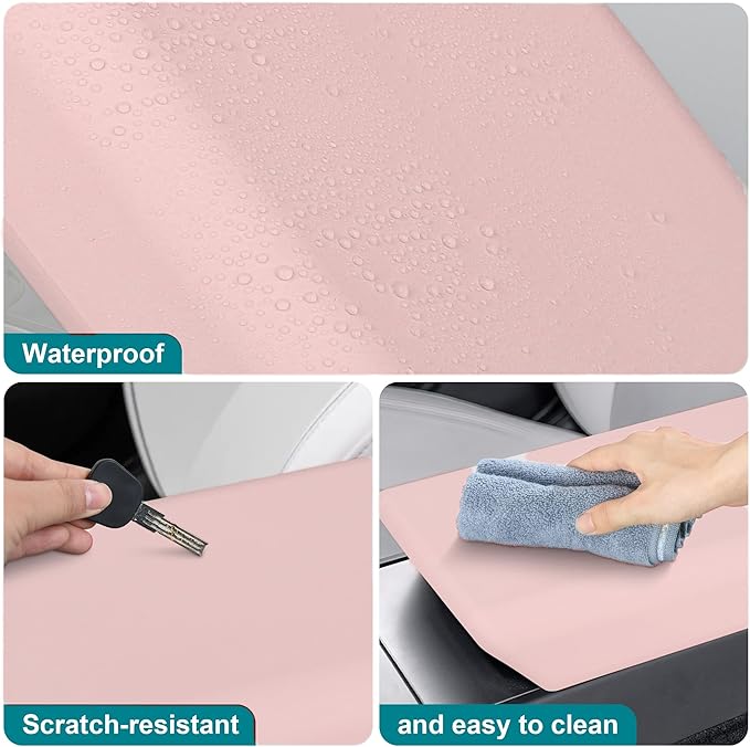 frani Center Console Armrest Cover Designed for Tesla Model 3 Highland 2024-2026 and Model Y Juniper 2026 Refresh,Non-Slip Designed with EZ Snap On Install-Pink