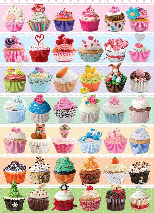 EuroGraphics Cupcake Celebration Puzzle (1000-Piece), Model Number: 6000-0586