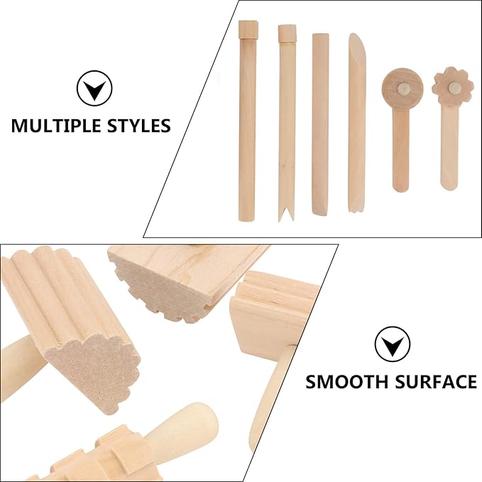 12Pcs Wooden Clay Tool Set Clay Molding Tools for and Art and Crafts Activities