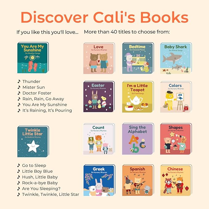 Cali's Books Mommy I Love You - Musical Book for Toddlers 1-3 with Nursery Rhymes to Celebrate Mom - Interactive Sound Book - Mommy and Me Gifts
