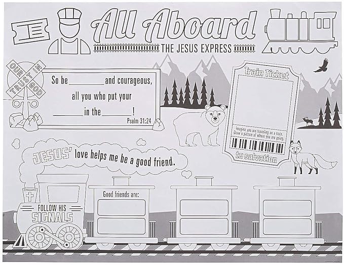 Fun Express Railroad CYO Poster - Craft Kits - VBS Vacation Bible School Supplies/Decor - 30 Pieces
