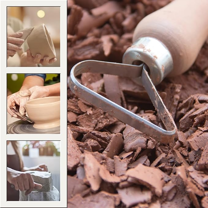 TEMONTIAN Pottery Tool Kit,Clay Sculpting Tools,43 Pcs Double Sided Pottery Wheel Tools for Adults,Pottery Carving Tools,Pottery Kiln Tools at Home,Ceramics Tools Set with Carrying Case Bag and Apron