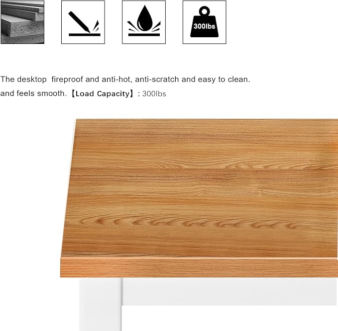 Need Computer Desk 39.4 inches Computer Table Writing Desk Workstation Office Desk, Teak White