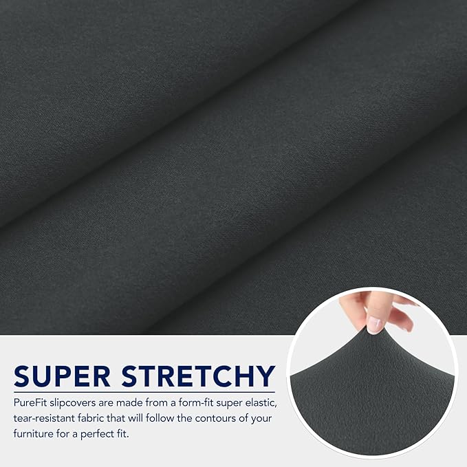 PureFit 100% Dual Waterproof Couch Cover Slipcovers for Couches and Sofas - Stretch Non Slip Fleece Sofa Covers Washable, Leakproof Furniture Protector for Kids, Pets, Dog (Sofa, Dark Gray)