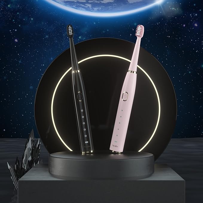 7AM2M Sonic Electric Toothbrush for Adults and Kids- High Power Rechargeable Toothbrushes with 8 Brush Heads,5 Adjustable Modes, Built-in 2-Minute Smart Timer,4 Hours Fast Charge for 30 Days(Black)