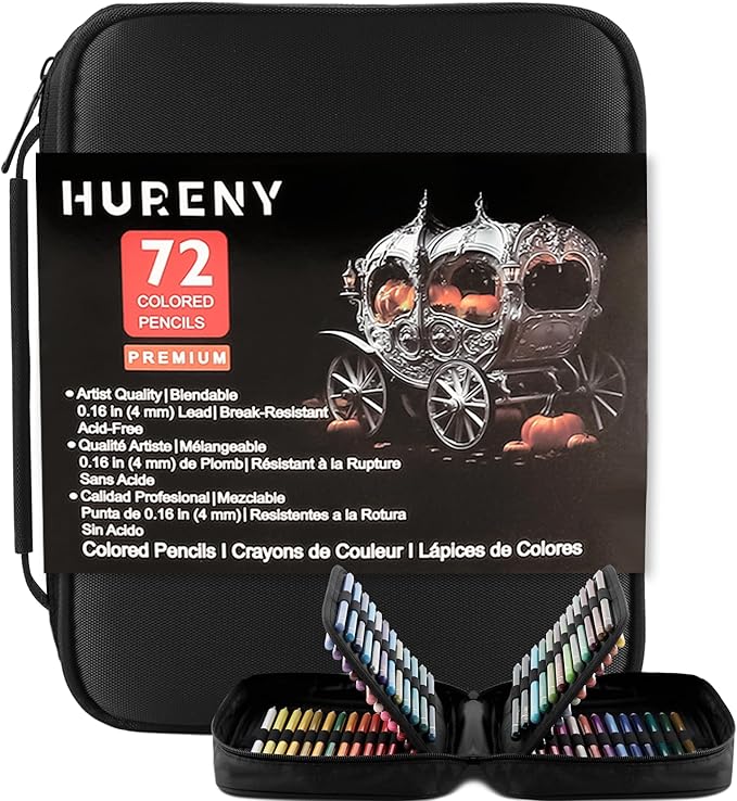 Colored Pencils for Adult Coloring Books, 72 Colors Drawing Pencils with Soft Oil-Based Cores, Professional Art Supplies for Artists, Vibrant Color Pencil Set In Zipper Case for Teens.