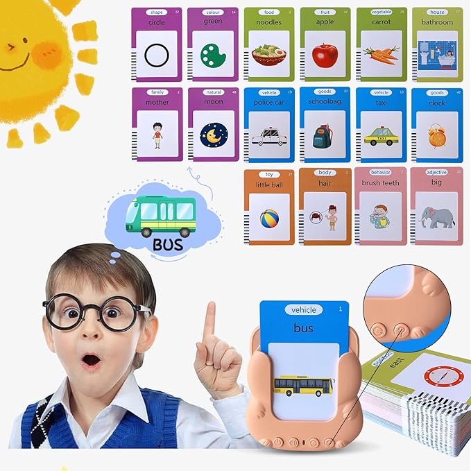 Talking Flash Cards Toddler Toys,Kids Toddler Flash Cards with 224/510 Sight Words,Montessori Toys,Bilingual English-Spanish,Learning Educational Toys for Kids Ages (224-Sight Words)