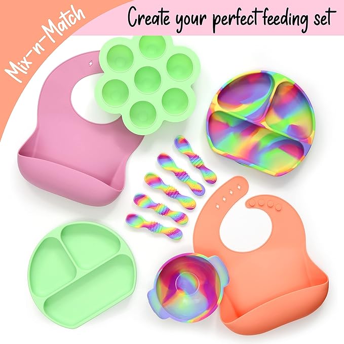 PrimaStella Silicone Chew Spoon Set for Babies and Toddlers - Safety Tested - BPA Free - Microwave, Dishwasher and Freezer Safe