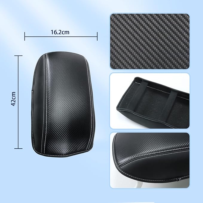 Coleya 2019-2025 2026 Ascent Center Console Cover for Subaru Ascent (Premium/Onyx Edition/Limited/Bronze Edition/Touring), Waterproof&Anti-Scratch Leather Armrest Cover 2025 Ascent Accessories (Black)