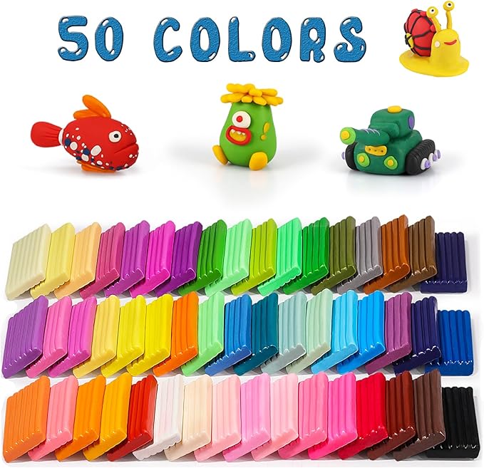 Polymer Clay,Ixiaoyoo Oven Bake Modeling Clay for Kids, DIY Starter Kits Model Clay, Non-Toxic, Non-Sticky,with Sculpting Tools, Ideal for Children and Artists