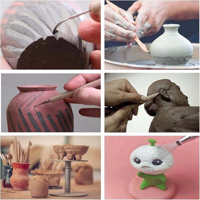 Polymer Clay Tools,25Pcs Pottery Sculpting Tools Set with Plastic Case for Ceramic Modeling Carving Kids Beginners