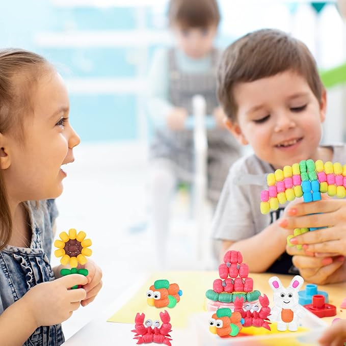 Junkin 3000 Pcs Magic Foam for Crafts Bulk Puffs Corn Craft Kit Christmas Gift for Preschool DIY Kindergarten School Stem Building Model Toys Stimulates Creativity Supplies Crafts