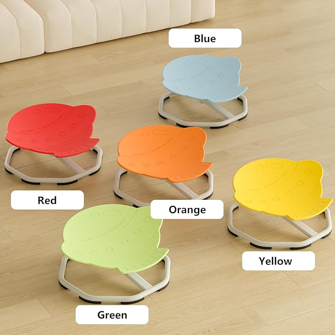 Sensory Spinning Chair for Kids with Autism,Sit and Spin Chair for Kids Autism, 360° Sensory Integration Training Toy,Swivel ADHD Chair,Sensory Equipment,Special Education (UFO Shape, Red)