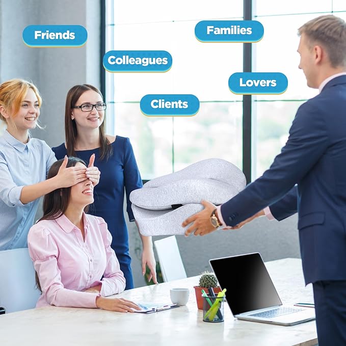 BEAUTRIP Seat Cushion & Lumbar Support Pillow for Office Chair, Car & Wheelchair - Ergonomic Coccyx Cushion for Tailbone, Sciatica & Back Pain Relief - Extra-Dense Charcoal Memory Foam Chair Cushions