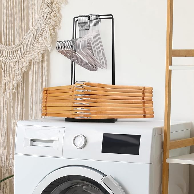 Hanger Organizer Stacker, Clothes Hanger Holder for Closet Laundry Room, Hanger Stacker Hold up 110 Wire Hangers for Hanger Storage Organizer, Hanger Rack Stand for Adult Child Velvet Pants Hangers